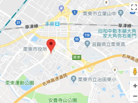 栗東市役所の地図画像